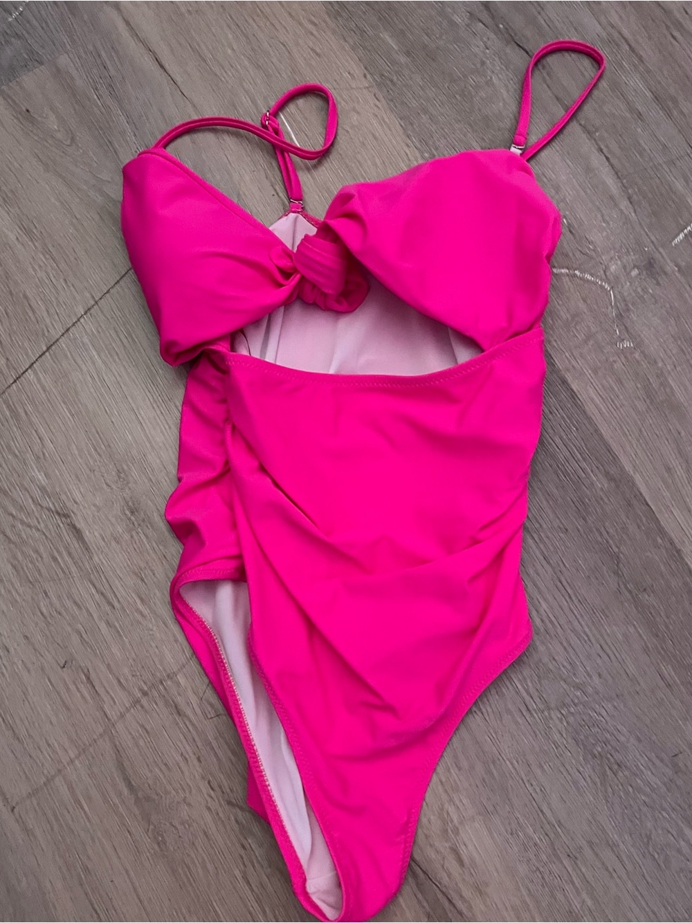 Hot Pink One-Piece Cutout Swimsuit